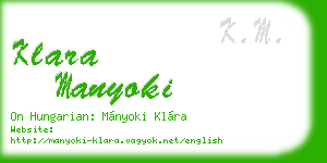 klara manyoki business card