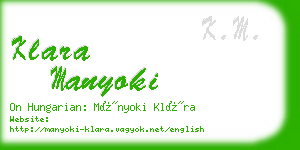 klara manyoki business card